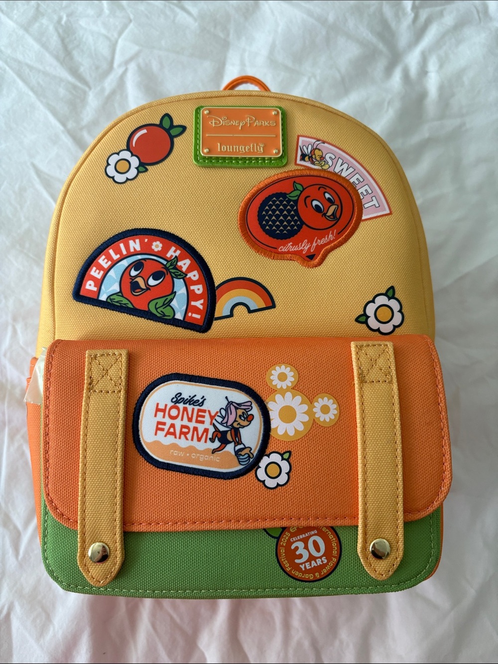 Disney loungefly flower and garden 2025 orange bird backpack